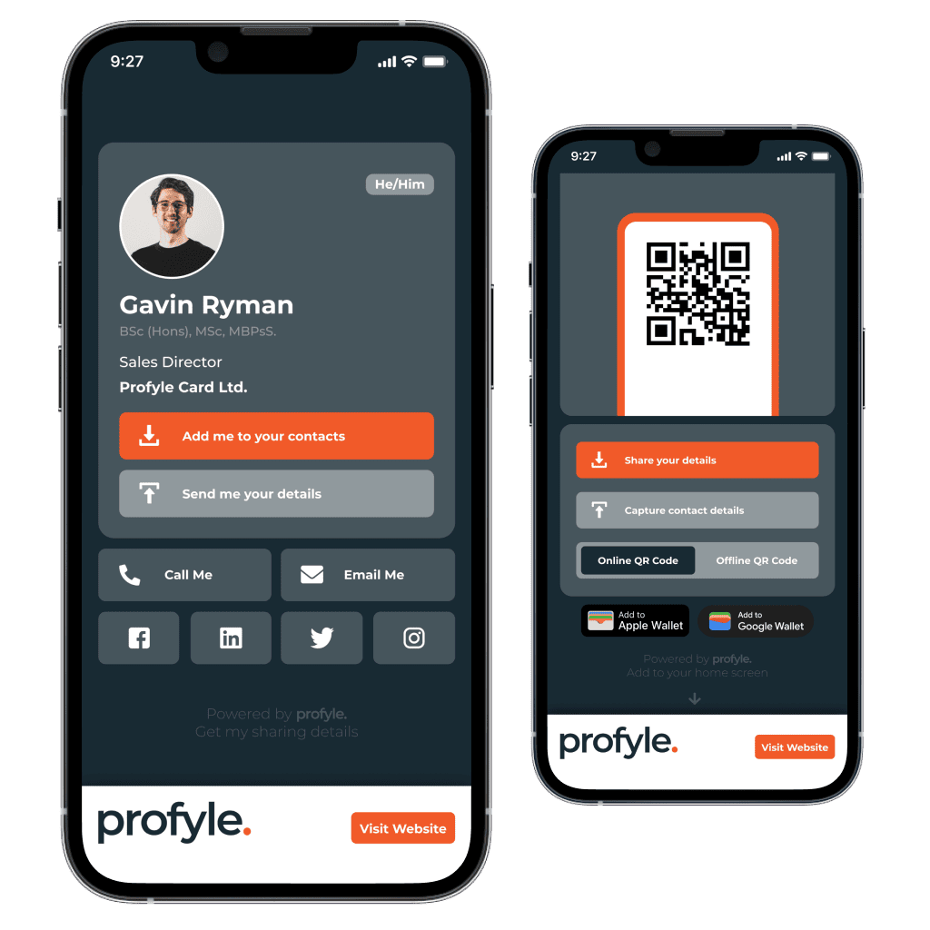 a digital business card from Profyle