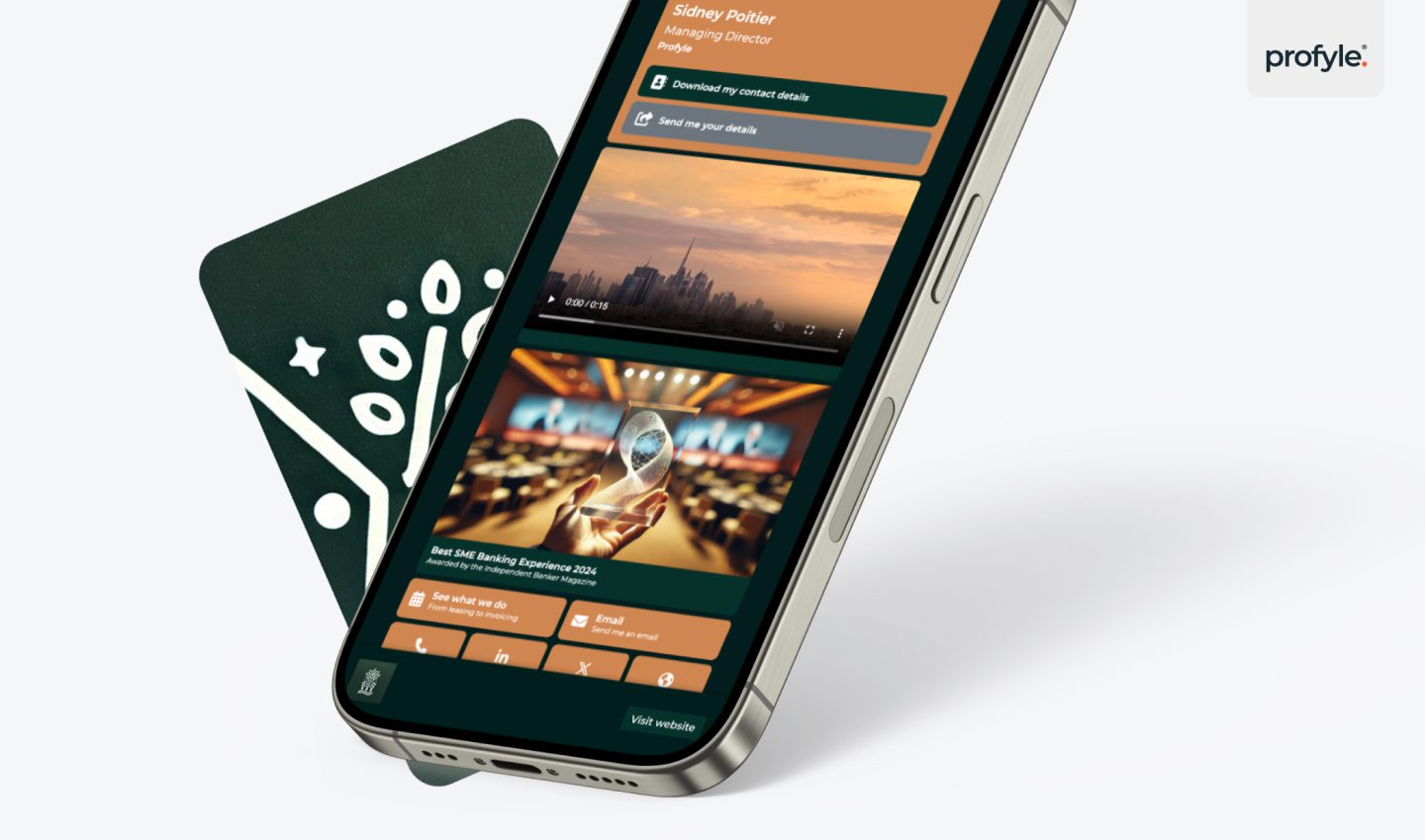 An example of digital business cards for traditional banks and financial services