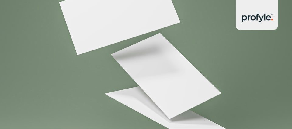 Business cards of different sizes