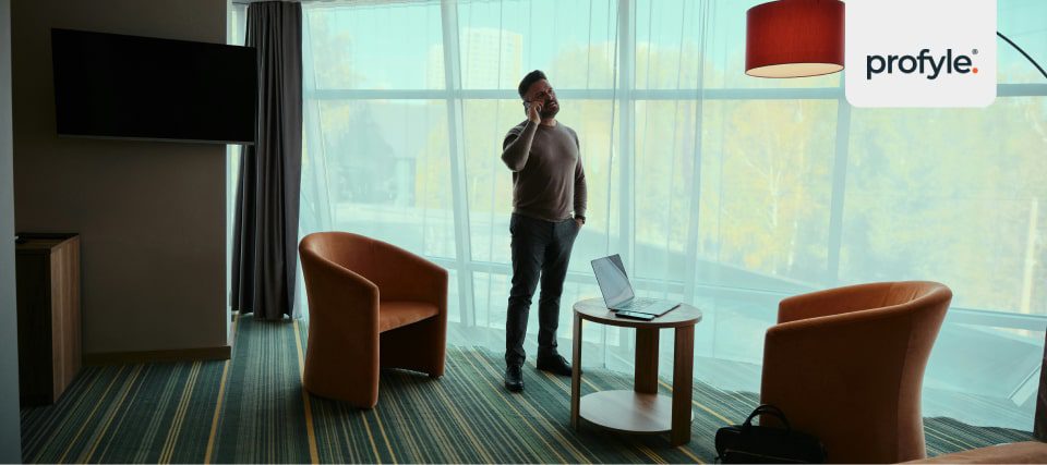 A business man in a conference room