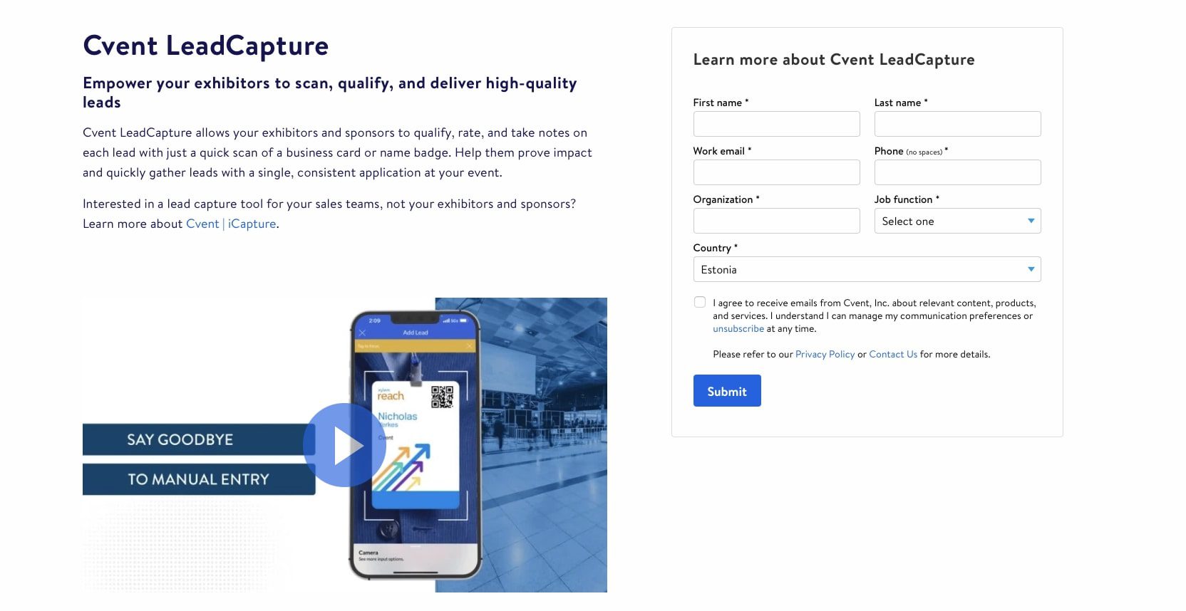 Cvent lead retrieval app