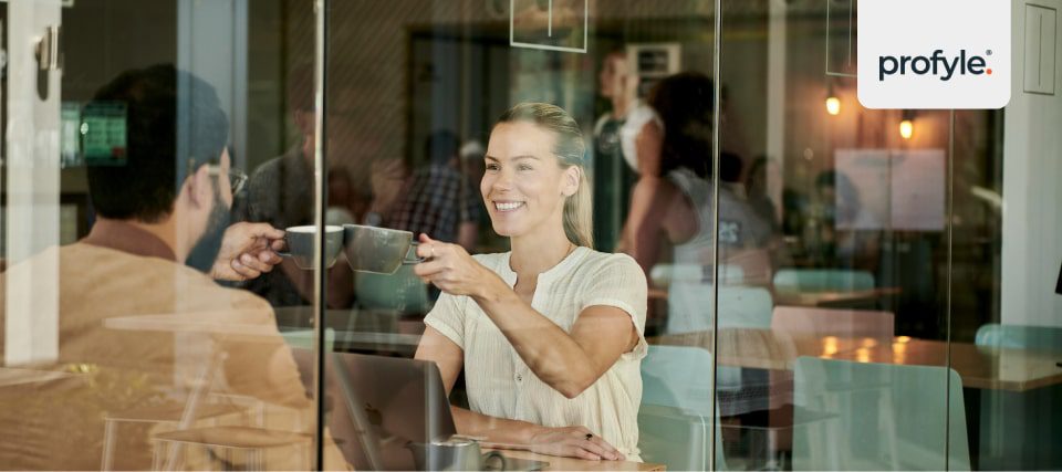 remote work at a cafe