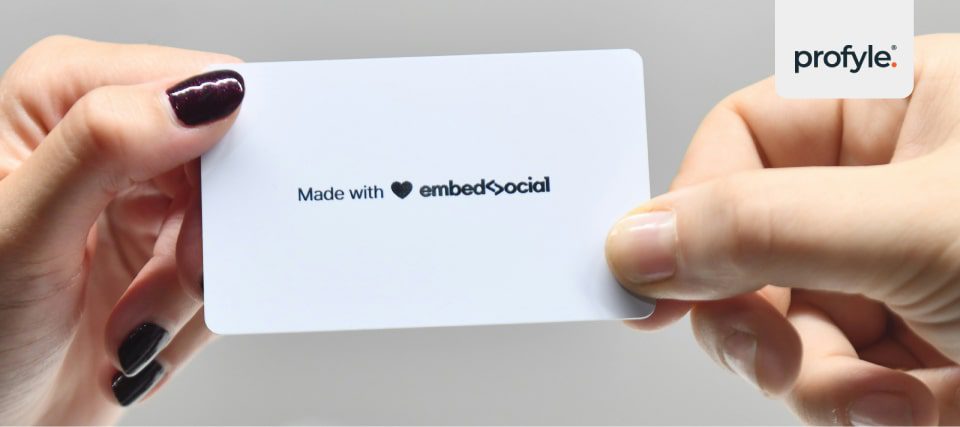 A NFC business card from EmbedSocial as an example