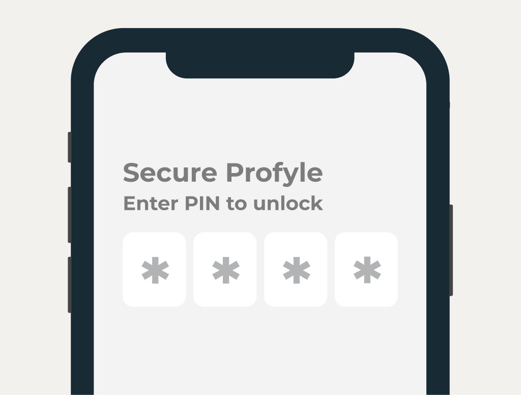 Secure Profyles are password-protected secure digital business cards